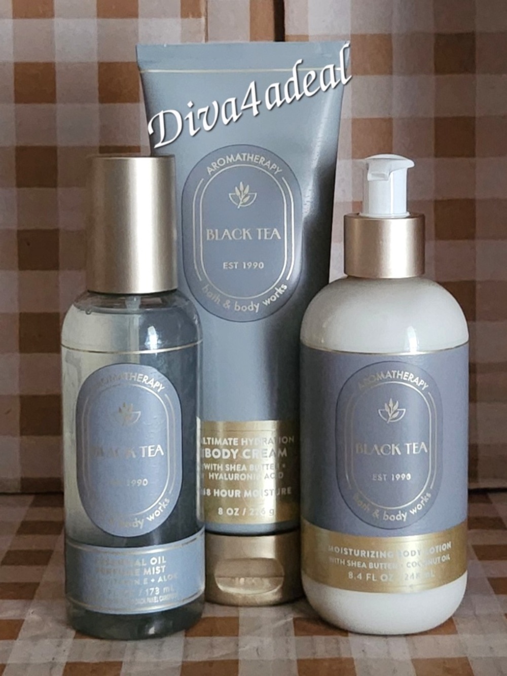 Bath & Body Works Aromatherapy BLACK TEA 3PC Collection Set Bundle